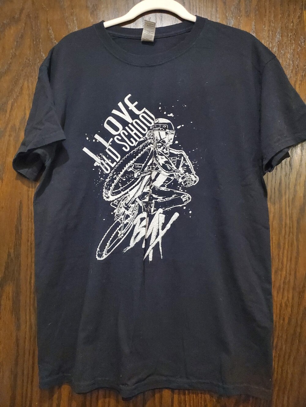 Black 'Love Old School' BMX Graphic Tee Sz L